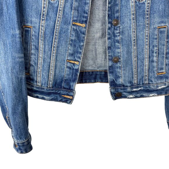❌ Sold Abercrombie & Fitch Denim Jacket distressed Medium wash Size XS - Picture 9 of 13